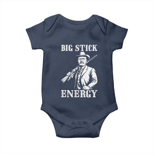 Funny Teddy Roosevelt Baby Onesie Big Stick Energy President TS14 Navy Print Your Wear