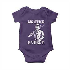 Funny Teddy Roosevelt Baby Onesie Big Stick Energy President TS14 Purple Print Your Wear