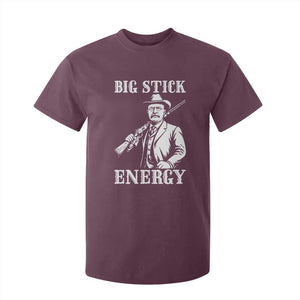 Funny Teddy Roosevelt T Shirt For Kid Big Stick Energy President TS14 Maroon Print Your Wear