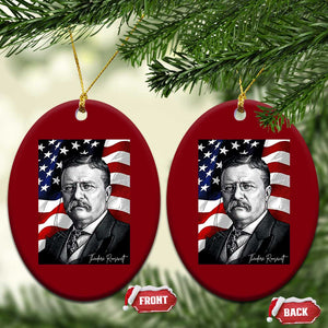 Theodore Roosevelt Patriotic American Flag President Ceramic Ornament TS14 Print Your Wear