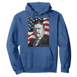 Theodore Roosevelt Patriotic American Flag President Hoodie TS14 Royal Blue Print Your Wear