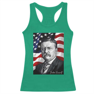 Theodore Roosevelt Patriotic American Flag President Racerback Tank Top TS14 Irish Green Print Your Wear