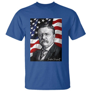 Theodore Roosevelt Patriotic American Flag President T Shirt TS14 Royal Blue Print Your Wear