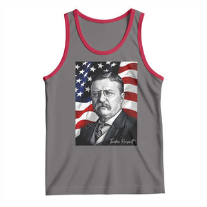 Theodore Roosevelt Patriotic American Flag President Tank Top TS14 Deep Heather Red Print Your Wear