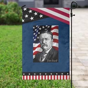Theodore Roosevelt Patriotic American Flag President Garden Flag TS14 Classic Blue Black Print Your Wear