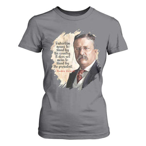 Theodore Roosevelt Quote T Shirt For Women American History Presidents Day TS14 Charcoal Print Your Wear