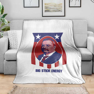 Theodore Roosevelt Patriotic American Flag Throw Blanket Big Stick Energy President TS14 Print Your Wear