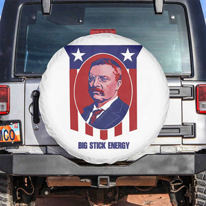 Theodore Roosevelt Patriotic American Flag Spare Tire Cover Big Stick Energy President TS14 No hole White Print Your Wear