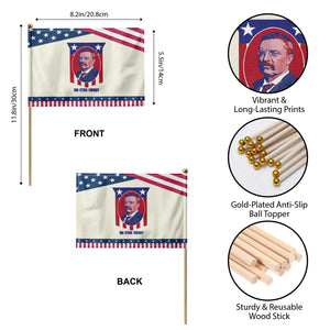 Theodore Roosevelt American Flag Patriotic Handheld Flag Big Stick Energy President TS14 Print Your Wear