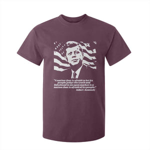 Theodore Roosevelt Quote T Shirt For Kid Patriotic American Flag Presidents Day TS14 Maroon Print Your Wear