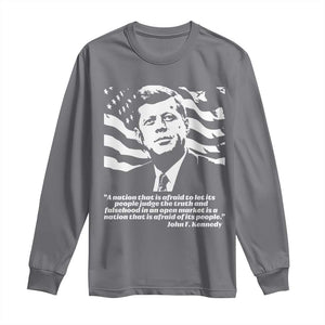 Theodore Roosevelt Quote Long Sleeve Shirt Patriotic American Flag Presidents Day TS14 Charcoal Print Your Wear