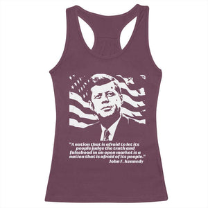 Theodore Roosevelt Quote Racerback Tank Top Patriotic American Flag Presidents Day TS14 Maroon Print Your Wear