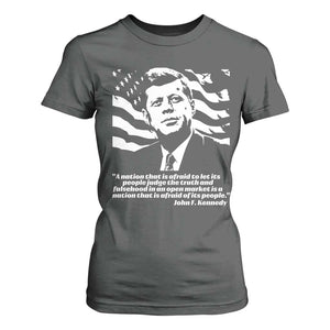 Theodore Roosevelt Quote T Shirt For Women Patriotic American Flag Presidents Day TS14 Dark Heather Print Your Wear