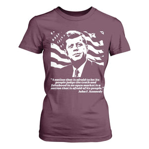 Theodore Roosevelt Quote T Shirt For Women Patriotic American Flag Presidents Day TS14 Maroon Print Your Wear