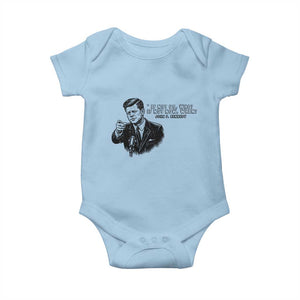 John F. Kennedy President Quote Baby Onesie If Not Us Who If Not Now When TS14 Light Blue Print Your Wear