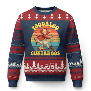 Toodaloo Cuntaroos Ugly Christmas Sweater Funny Roller Sassy Girl Sarcastic Humor TS14 Navy Red Print Your Wear