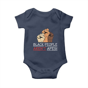 Black People Aren't Apes Baby Onesie Anti-Racist Statement TS14 Navy Print Your Wear