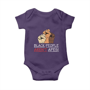 Black People Aren't Apes Baby Onesie Anti-Racist Statement TS14 Purple Print Your Wear