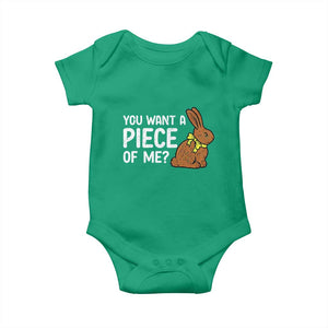 You Want A Piece Of Me Baby Onesie Funny Easter Chocolate Bunny TS14 Irish Green Print Your Wear