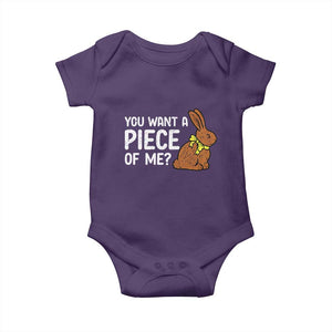 You Want A Piece Of Me Baby Onesie Funny Easter Chocolate Bunny TS14 Purple Print Your Wear