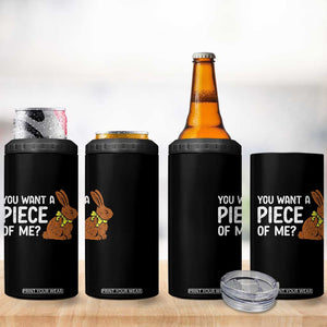 You Want A Piece Of Me 4 in 1 Can Cooler Tumbler Funny Easter Chocolate Bunny TS14 Print Your Wear
