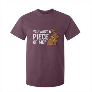 You Want A Piece Of Me T Shirt For Kid Funny Easter Chocolate Bunny TS14 Maroon Print Your Wear