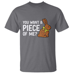 You Want A Piece Of Me T Shirt Funny Easter Chocolate Bunny TS14 Charcoal Print Your Wear