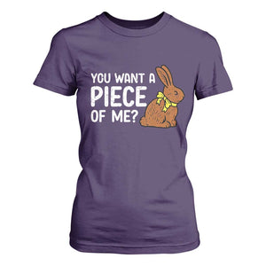 You Want A Piece Of Me T Shirt For Women Funny Easter Chocolate Bunny TS14 Purple Print Your Wear