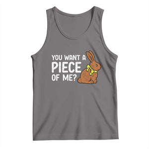 You Want A Piece Of Me Tank Top Funny Easter Chocolate Bunny TS14 Deep Heather Print Your Wear