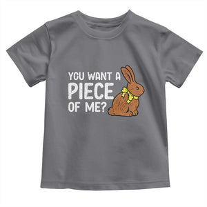 You Want A Piece Of Me Toddler T Shirt Funny Easter Chocolate Bunny TS14 Charcoal Print Your Wear