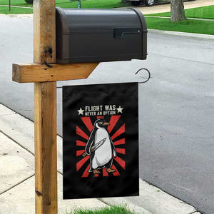 Flight was Never an Option Garden Flag Funny Penguin Knife Sarcastic