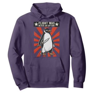 Flight was Never an Option Hoodie Funny Penguin Knife Sarcastic