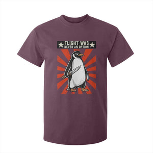 Flight was Never an Option T Shirt For Kid Funny Penguin Knife Sarcastic