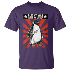 Flight was Never an Option T Shirt Funny Penguin Knife Sarcastic