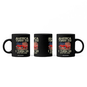America Turns 250 I Turn 50 1976 50th Birthday Coffee Mug Sports Car Retro Americana