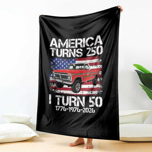 America Turns 250 I Turn 50 1976 50th Birthday Throw Blanket Vintage Classic Original American Old Pickup Truck TS14 Print Your Wear