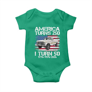 America Turns 250 I Turn 50 1976 50th Birthday Baby Onesie Vintage Classic Original American Old Pickup Truck