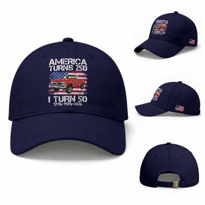 America Turns 250 I Turn 50 1976 50th Birthday Baseball Cap Vintage Classic Original American Old Pickup Truck TS14 Baseball Cap Universal Fit Dark Blue Print Your Wear