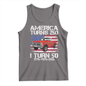 America Turns 250 I Turn 50 1976 50th Birthday Tank Top Vintage Classic Original American Old Pickup Truck TS14 Deep Heather Print Your Wear