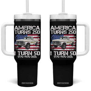 America Turns 250 I Turn 50 1976 50th Birthday Tumbler With Handle Vintage Classic Original American Old Pickup Truck