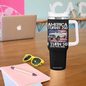 America Turns 250 I Turn 50 1976 50th Birthday Tumbler With Handle Vintage Classic Original American Old Pickup Truck TS14 Print Your Wear