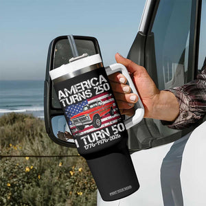 America Turns 250 I Turn 50 1976 50th Birthday Tumbler With Handle Vintage Classic Original American Old Pickup Truck TS14 Print Your Wear