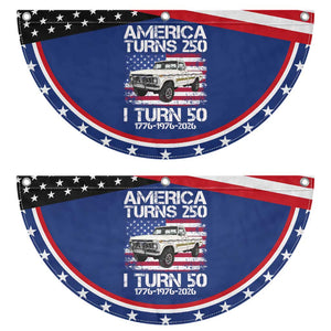 America Turns 250 I Turn 50 1976 50th Birthday Patriotic Fan Flag Vintage Classic Original American Old Pickup Truck TS14 2pcs pack Classic Navy Print Your Wear