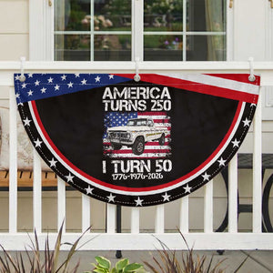 America Turns 250 I Turn 50 1976 50th Birthday Patriotic Fan Flag Vintage Classic Original American Old Pickup Truck TS14 2pcs pack Classic Black Print Your Wear