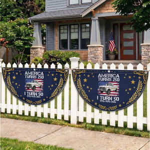 America Turns 250 I Turn 50 1976 50th Birthday Patriotic Fan Flag Vintage Classic Original American Old Pickup Truck TS14 2pcs pack Vintage Navy Print Your Wear