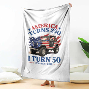 America Turns 250 I Turn 50 1976 50th Birthday Throw Blanket Compact Classic Off-road SUV TS14 Print Your Wear