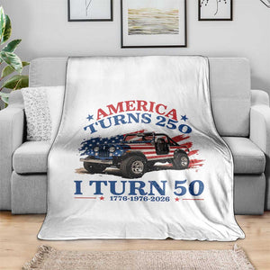 America Turns 250 I Turn 50 1976 50th Birthday Throw Blanket Compact Classic Off-road SUV TS14 Print Your Wear