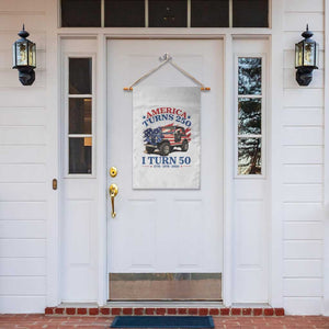 America Turns 250 I Turn 50 1976 50th Birthday Garden Flag Compact Classic Off-road SUV TS14 Print Your Wear