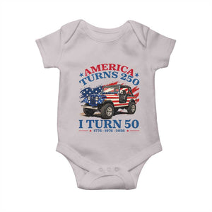 America Turns 250 I Turn 50 1976 50th Birthday Baby Onesie Compact Classic Off-road SUV TS14 Ice Gray Print Your Wear