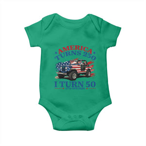 America Turns 250 I Turn 50 1976 50th Birthday Baby Onesie Compact Classic Off-road SUV TS14 Irish Green Print Your Wear